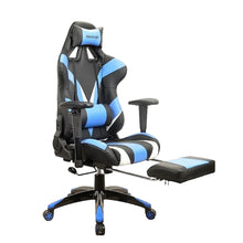 Load image into Gallery viewer, FOOTREST SERIES/ 7613 GAMING CHAIR (BLUE &amp; BLACK)
