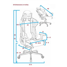 Load image into Gallery viewer, PRO-X SERIES/ 7206 GAMING CHAIR (BLUE & BLACK)
