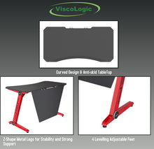 Load image into Gallery viewer, Z-SHAPE SERIES/ ES03 GAMING DESK(BLACK & RED)