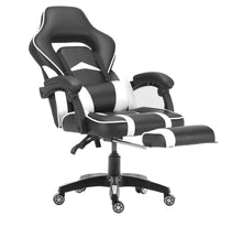 Load image into Gallery viewer, FOOTREST SERIES/ 055 GAMING CHAIR (BLACK & WHITE)