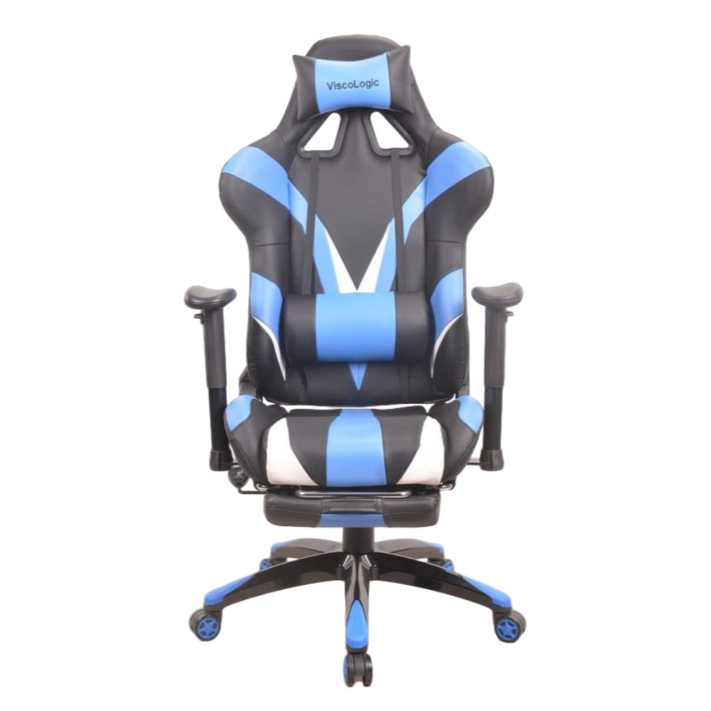 FOOTREST SERIES/ 7613 GAMING CHAIR (BLUE & BLACK)