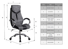 Load image into Gallery viewer, OFFICE SERIES/ 22H COMPUTER OFFICE CHAIR (GREY &amp; BLACK)
