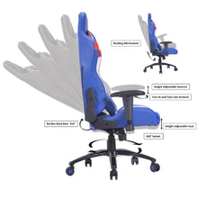 Load image into Gallery viewer, PRO-X SERIES/ 77E07 GAMING CHAIR (BLUE-RED-WHITE)