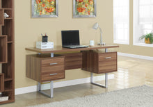 Load image into Gallery viewer, OFFICE SERIES - 60&quot;L / WALNUT / SILVER METAL
