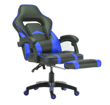 Load image into Gallery viewer, FOOTREST SERIES/ 055 GAMING CHAIR (BLACK &amp; BLUE)
