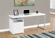 Load image into Gallery viewer, OFFICE SERIES - 60&quot;L / WHITE / SILVER METAL
