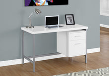 Load image into Gallery viewer, OFFICE SERIES - 48&quot;L / WHITE / SILVER METAL
