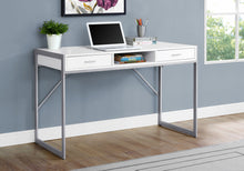Load image into Gallery viewer, OFFICE SERIES - 48&quot;L / WHITE / SILVER METAL
