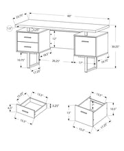 Load image into Gallery viewer, OFFICE SERIES - 60&quot;L / WHITE / SILVER METAL
