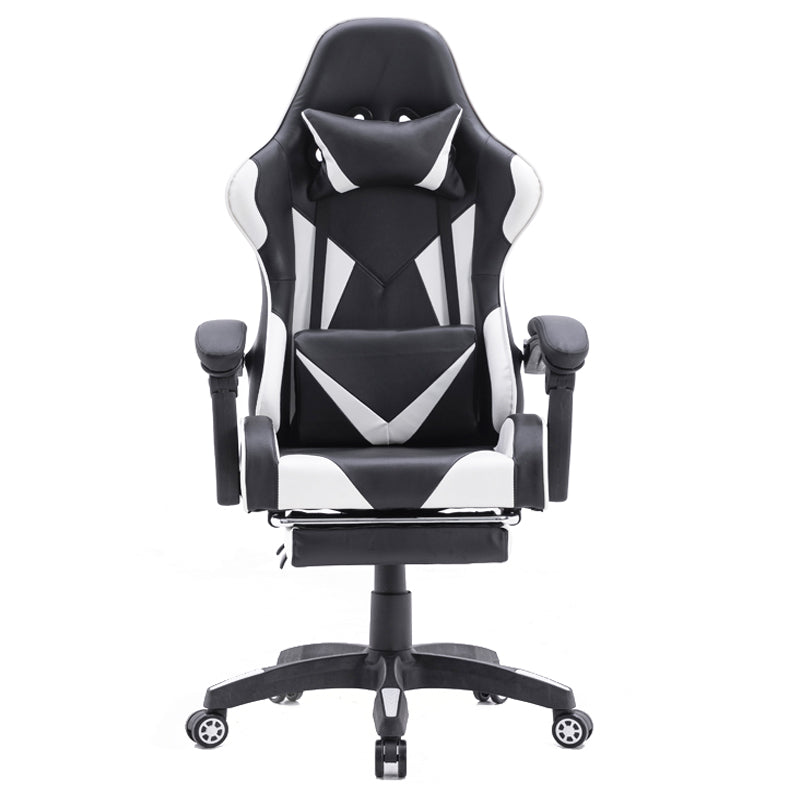 FOOTREST SERIES/ 3026 GAMING CHAIR (BLACK & WHITE)