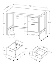 Load image into Gallery viewer, OFFICE SERIES - 48&quot;L / WHITE / SILVER METAL
