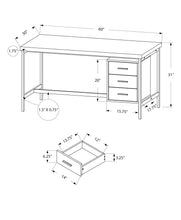 Load image into Gallery viewer, OFFICE SERIES - 60&quot;L / WHITE / SILVER METAL
