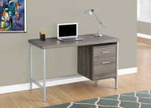 Load image into Gallery viewer, OFFICE SERIES - 48&quot;L / DARK TAUPE / SILVER METAL
