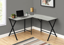 Load image into Gallery viewer, OFFICE SERIES - 55&quot;L / GREY TOP / BLACK METAL CORNER
