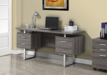 Load image into Gallery viewer, OFFICE SERIES - 60&quot;L / DARK TAUPE / SILVER METAL
