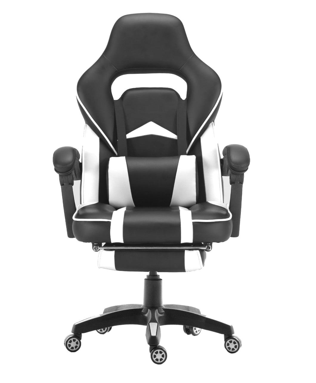 FOOTREST SERIES/ 055 GAMING CHAIR (BLACK & WHITE)