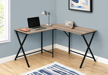 Load image into Gallery viewer, OFFICE SERIES - 55&quot;L / DARK TAUPE TOP/ BLACK METAL CORNER
