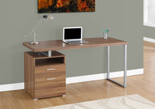 Load image into Gallery viewer, OFFICE SERIES - 60&quot;L / WALNUT / SILVER METAL
