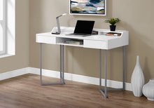 Load image into Gallery viewer, OFFICE SERIES - 48&quot;L / WHITE / SILVER METAL
