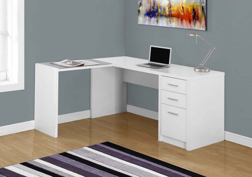 OFFICE SERIES - WHITE CORNER WITH TEMPERED GLASS
