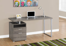 Load image into Gallery viewer, OFFICE SERIES - 60&quot;L / DARK TAUPE / SILVER METAL
